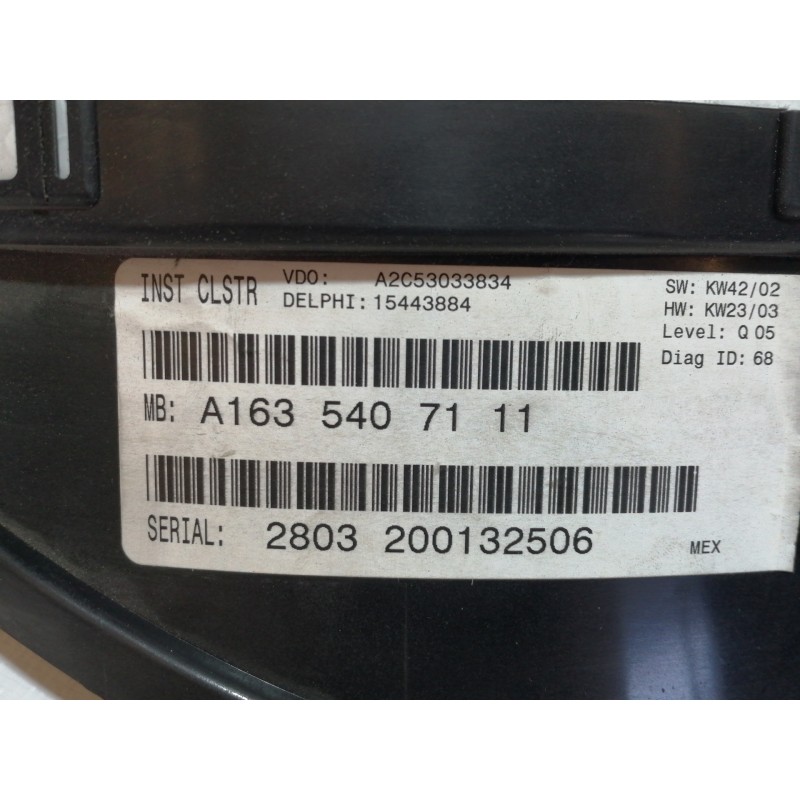 Recambio de cuadro instrumentos para mercedes-benz clase m (w163) 270 cdi inspiration (163.113) referencia OEM IAM A1635407111 3