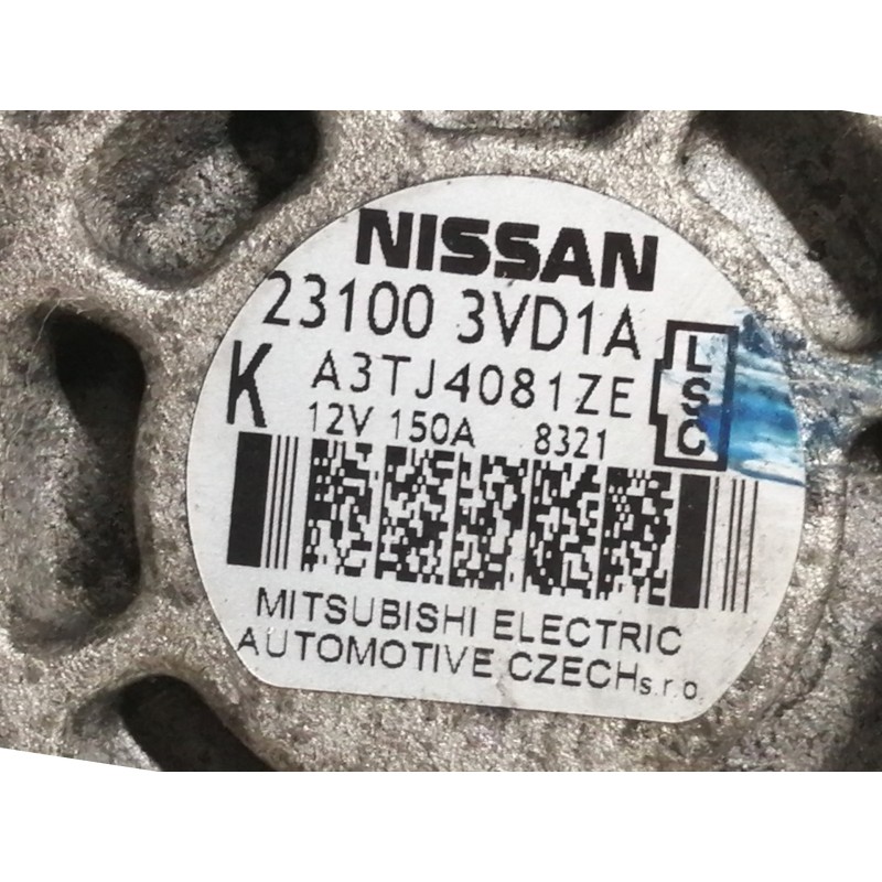 Recambio de alternador para nissan juke (f15) acenta referencia OEM IAM 231003VD1A A3TJ4081ZE 