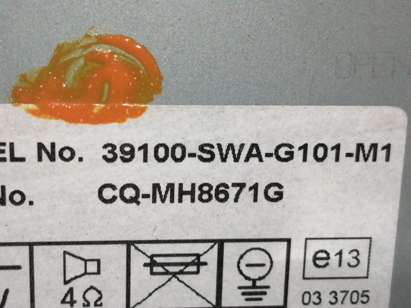 Recambio de sistema audio / radio cd para honda cr-v (re) comfort referencia OEM IAM 39100SWAG101M1  