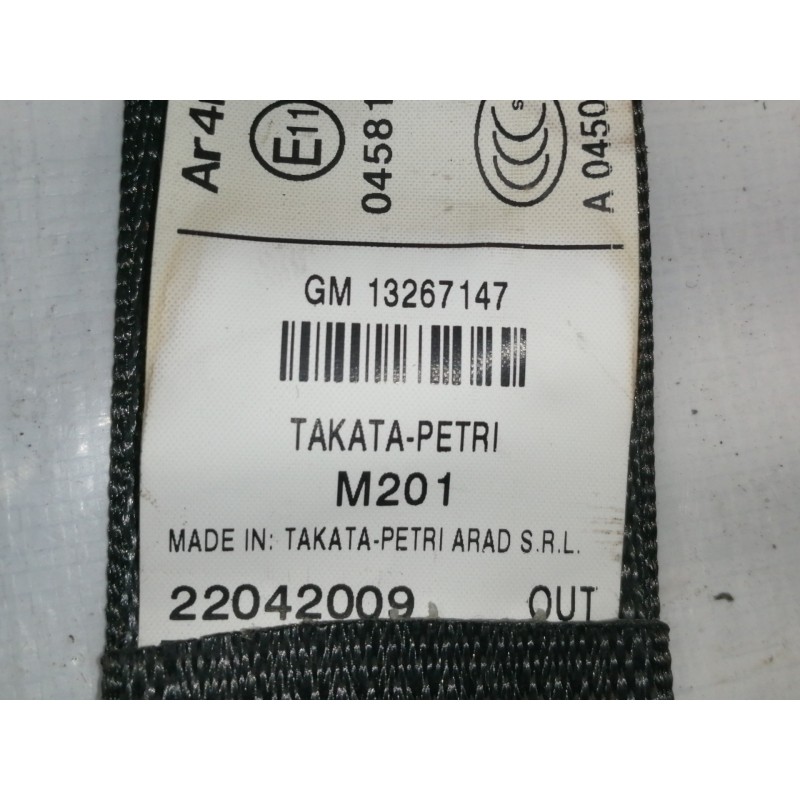 Recambio de cinturon seguridad trasero derecho para opel insignia berlina cosmo referencia OEM IAM 13267147  