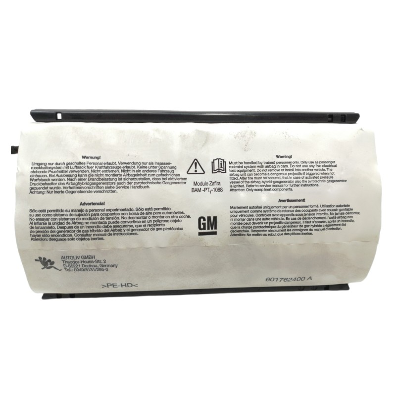 Recambio de airbag delantero derecho para opel zafira b essentia referencia OEM IAM 13111177 602961800 601762400A
