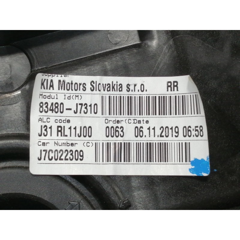 Recambio de elevalunas trasero derecho para kia xceed business referencia OEM IAM 83480J7310 83460J7020 F00S1W2277 ELECTRICO