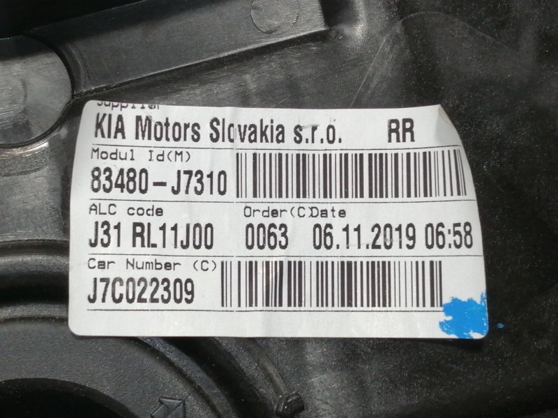 Recambio de elevalunas trasero derecho para kia xceed business referencia OEM IAM 83480J7310 83460J7020 F00S1W2277 ELECTRICO