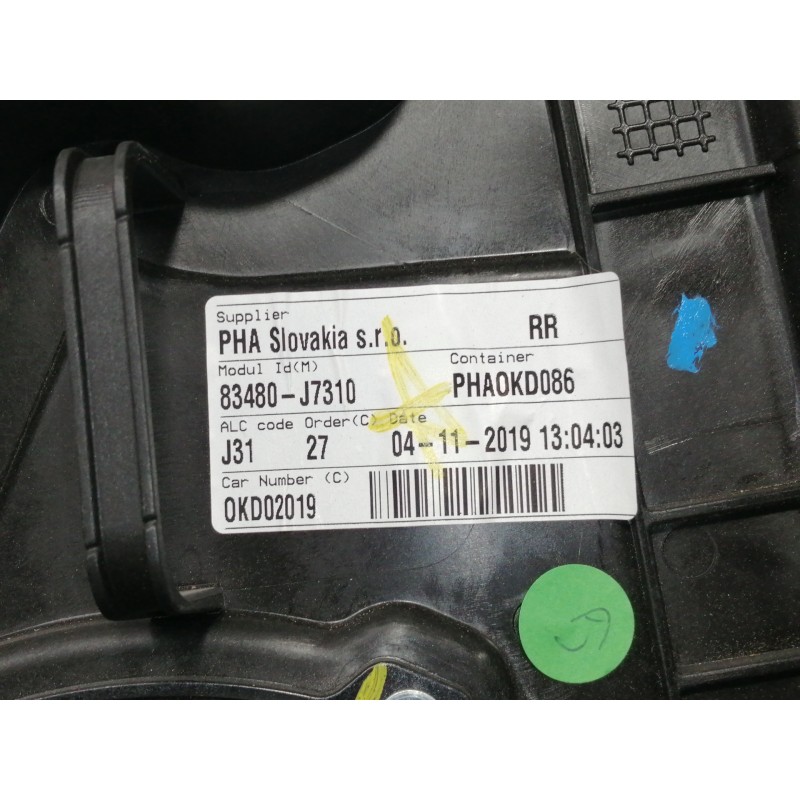 Recambio de elevalunas trasero derecho para kia xceed business referencia OEM IAM 83480J7310 83460J7020 F00S1W2277 ELECTRICO