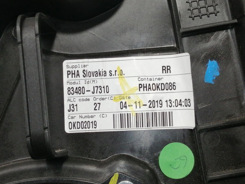 Recambio de elevalunas trasero derecho para kia xceed business referencia OEM IAM 83480J7310 83460J7020 F00S1W2277 ELECTRICO