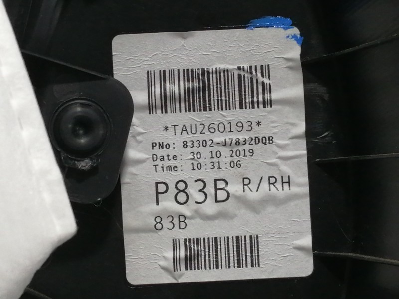 Recambio de guarnecido puerta trasera derecha para kia xceed business referencia OEM IAM 83302J7832DQB 83725J7800WK 83623J7000 