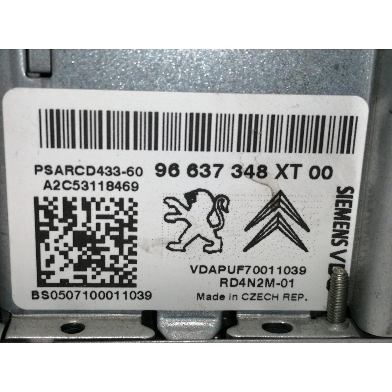 Recambio de sistema audio / radio cd para citroën c4 picasso exclusive referencia OEM IAM 96637348XT  