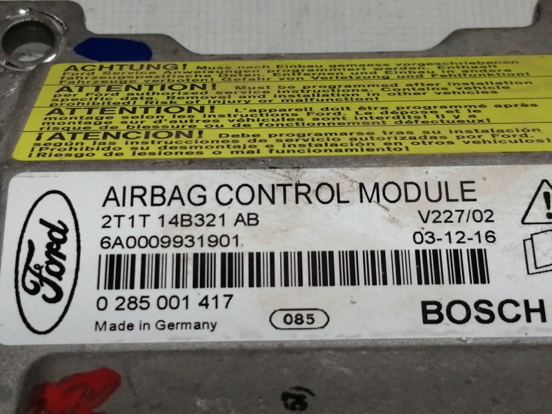 Recambio de centralita airbag para ford transit connect (tc7) kasten city light (2009) referencia OEM IAM 2T1T14B321AB 6A0009939