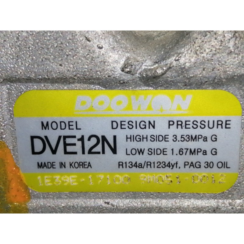 Recambio de compresor aire acondicionado para kia stonic (ybcuv) business referencia OEM IAM 1E39E17100 97701H8400 9M0510012