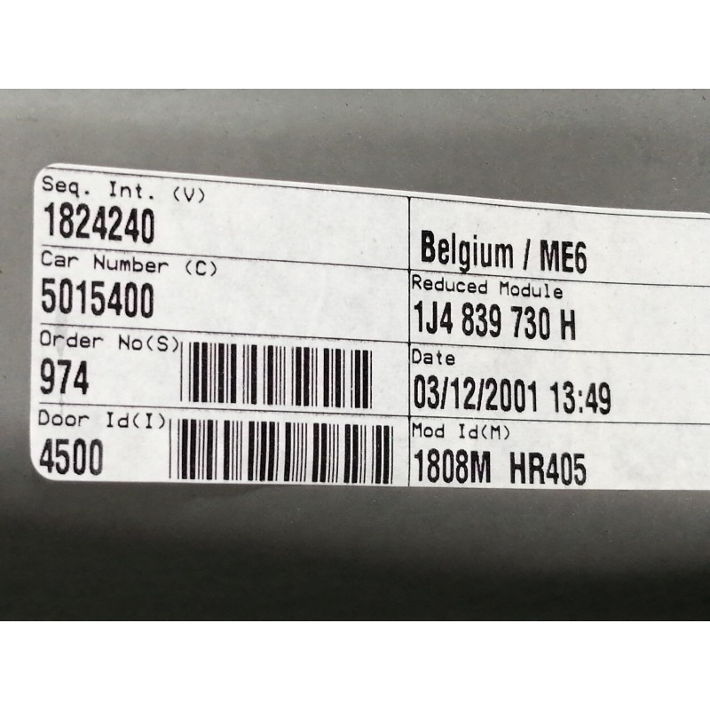 Recambio de elevalunas trasero derecho para volkswagen golf iv berlina (1j1) highline referencia OEM IAM 1J4839756E 1J4839730H 