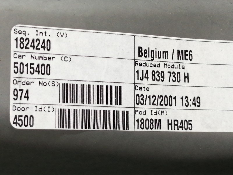 Recambio de elevalunas trasero derecho para volkswagen golf iv berlina (1j1) highline referencia OEM IAM 1J4839756E 1J4839730H 