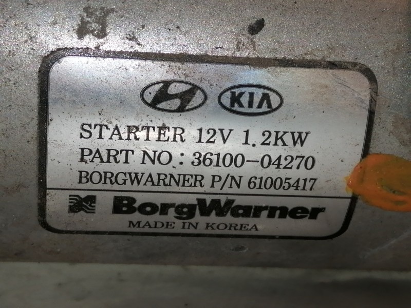 Recambio de motor arranque para kia stonic (ybcuv) business referencia OEM IAM 3610004270  