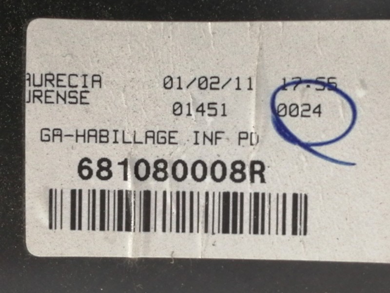 Recambio de guantera para renault megane iii sport tourer emotion referencia OEM IAM 681080008R  