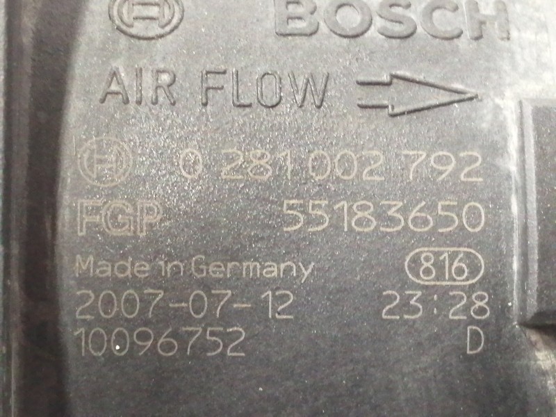 Recambio de caudalimetro para fiat doblo (119) 1.3 16v jtd cat referencia OEM IAM 0281002792  