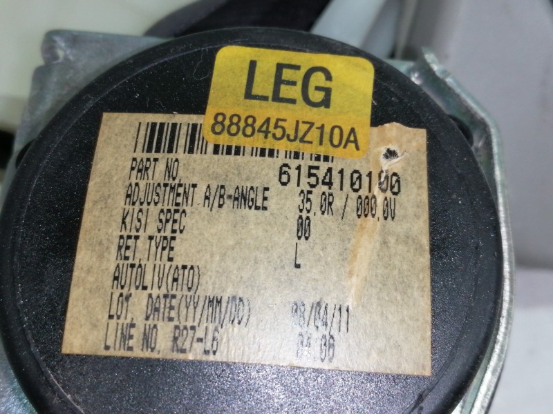 Recambio de cinturon seguridad trasero izquierdo para renault koleos dynamique pack2 referencia OEM IAM 88845JZ10A 615410100 