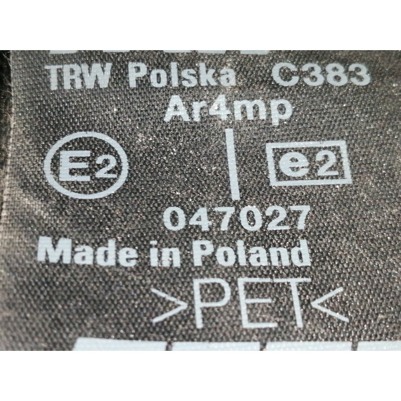 Recambio de cinturon seguridad delantero derecho para fiat seicento (187) active referencia OEM IAM 047027  