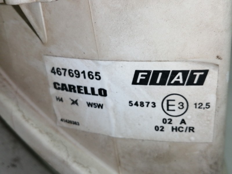 Recambio de faro derecho para fiat seicento (187) active referencia OEM IAM 46769165  