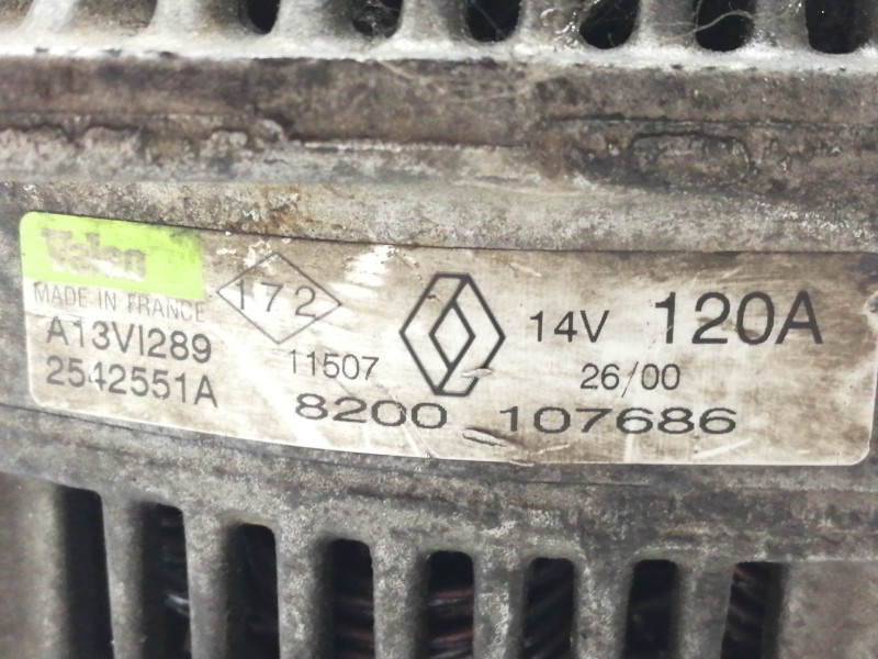 Recambio de alternador para renault scenic rx4 (ja0) 1.9 dci referencia OEM IAM 8200107686  