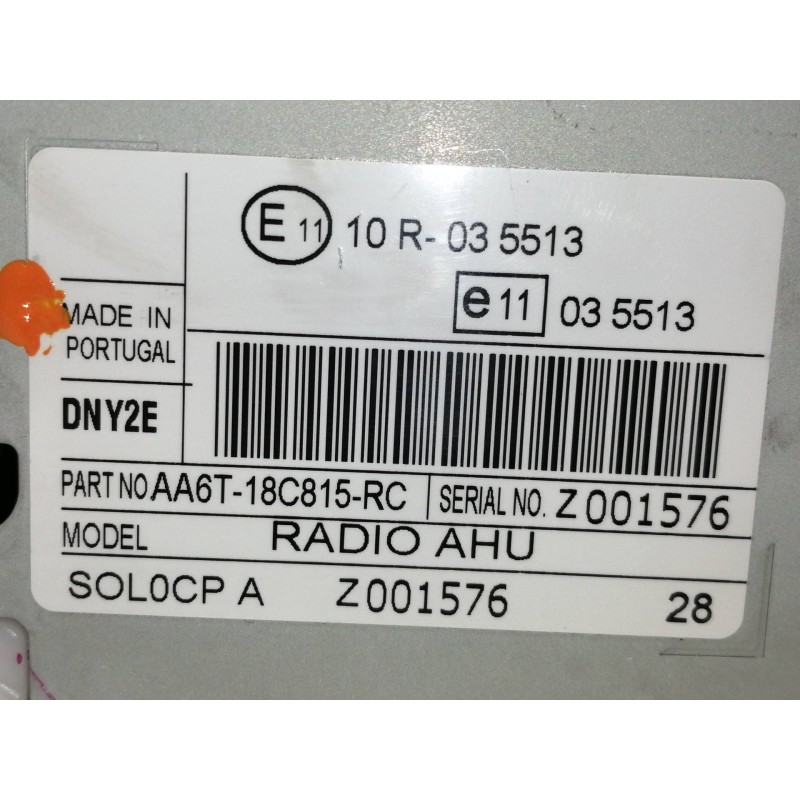 Recambio de sistema audio / radio cd para ford fiesta (cb1) trend referencia OEM IAM 10R035513 AA6T18C815 