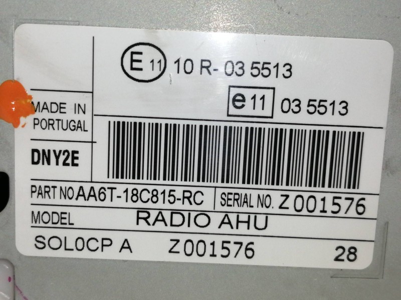 Recambio de sistema audio / radio cd para ford fiesta (cb1) trend referencia OEM IAM 10R035513 AA6T18C815 