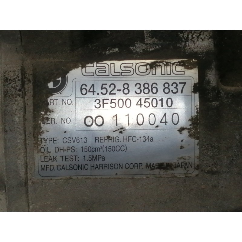 Recambio de compresor aire acondicionado para bmw serie 3 berlina (e46) 316i referencia OEM IAM 64528386837 3F50045010 8386837