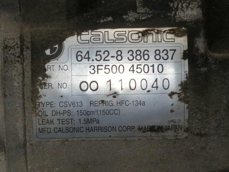 Recambio de compresor aire acondicionado para bmw serie 3 berlina (e46) 316i referencia OEM IAM 64528386837 3F50045010 8386837