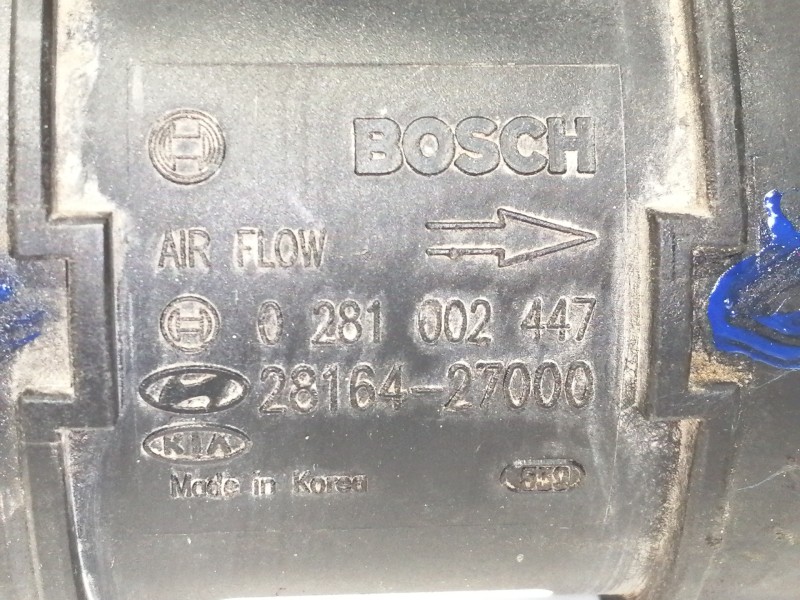 Recambio de caudalimetro para kia carens 2.0 crdi ex monovolumen referencia OEM IAM 0281002447  