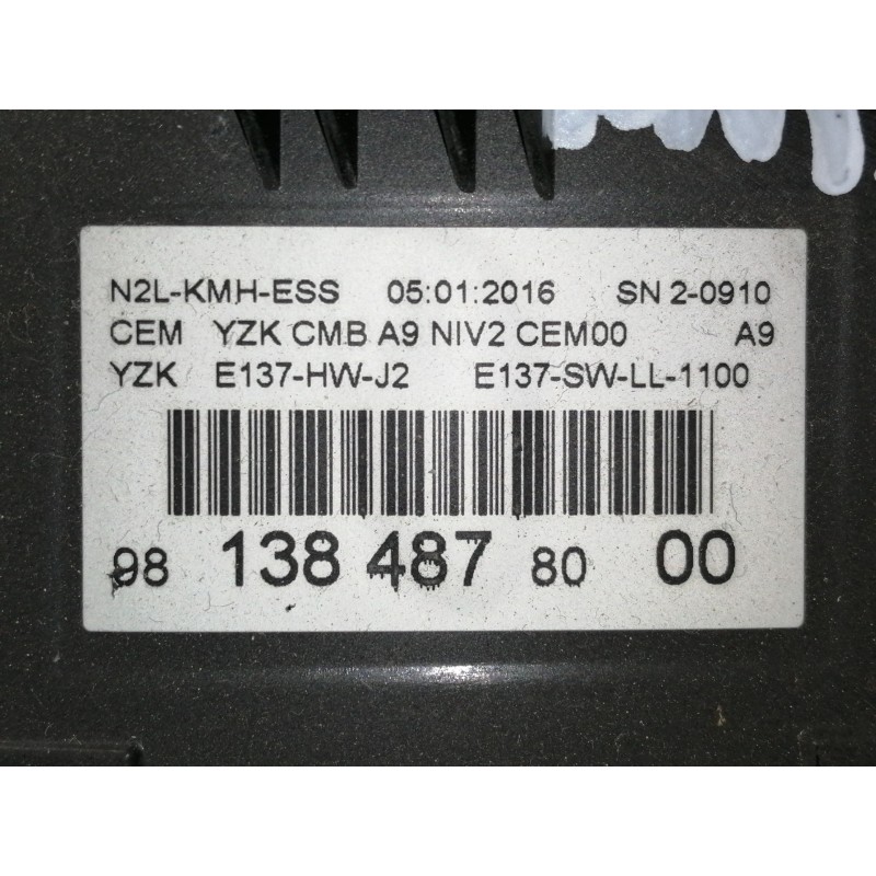 Recambio de cuadro instrumentos para peugeot 208 active referencia OEM IAM 981384878000 769317790U / 769167080U / N2LKMHESS E137