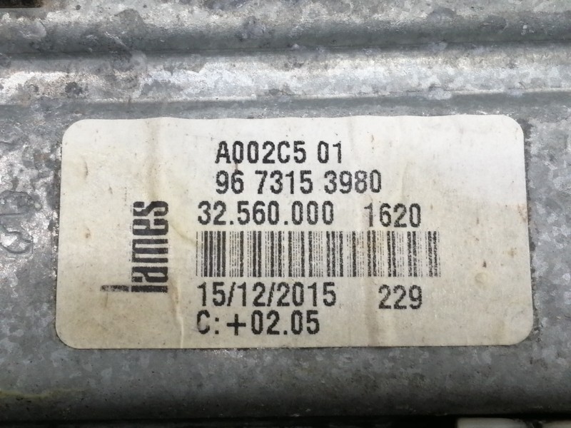 Recambio de elevalunas trasero izquierdo para peugeot 208 active referencia OEM IAM 9673153980 A002C501 32560000 MANUAL