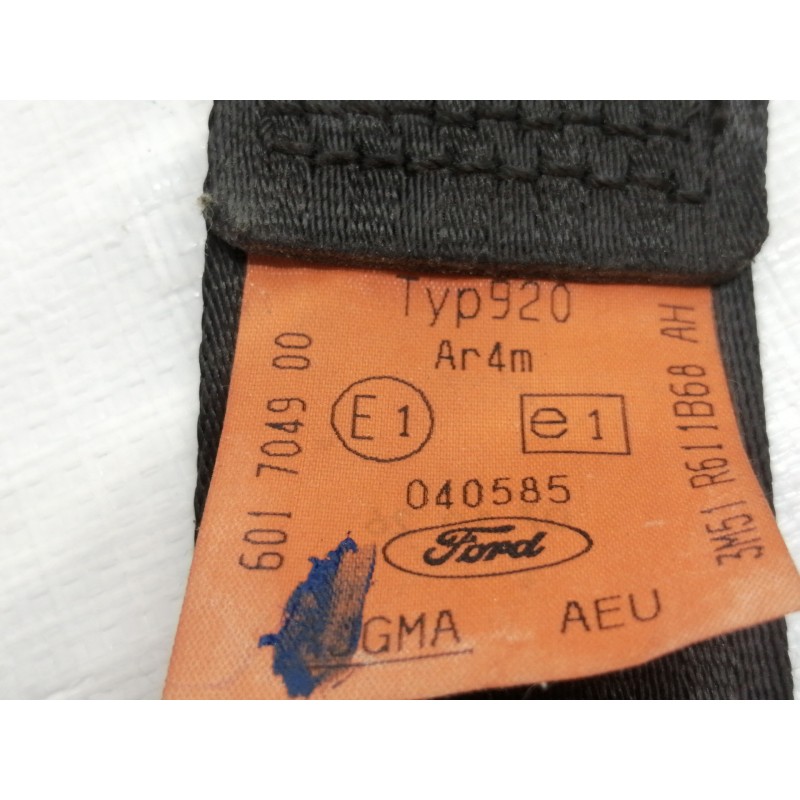 Recambio de cinturon seguridad trasero derecho para ford c-max (cb3) ghia referencia OEM IAM 3M51R611B68AH 601597600D 