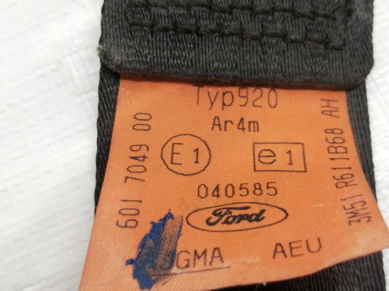 Recambio de cinturon seguridad trasero derecho para ford c-max (cb3) ghia referencia OEM IAM 3M51R611B68AH 601597600D 