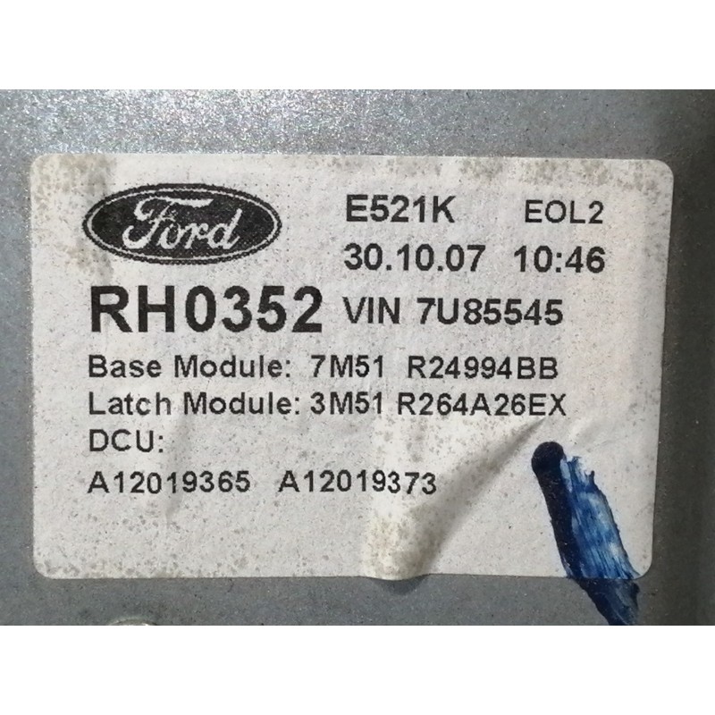 Recambio de elevalunas trasero derecho para ford c-max (cb3) ghia referencia OEM IAM 7M51R24994BB 3M51R264A26EX MANUAL
