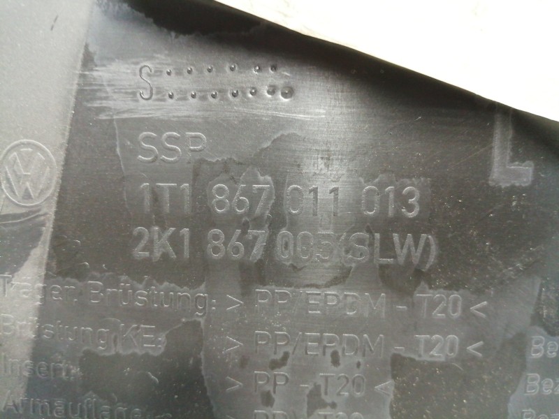 Recambio de guarnecido puerta delantera izquierda para volkswagen touran (1t1) trendline referencia OEM IAM W120033219553TV 1T18