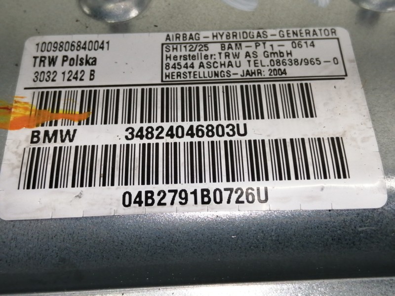 Recambio de airbag lateral delantero derecho para bmw serie 7 (e65/e66) 730d referencia OEM IAM 30321242B  