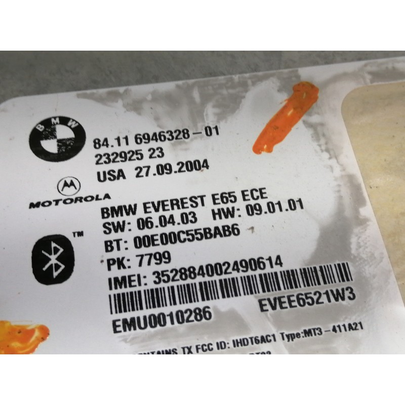 Recambio de modulo electronico para bmw serie 7 (e65/e66) 730d referencia OEM IAM 84116946328  