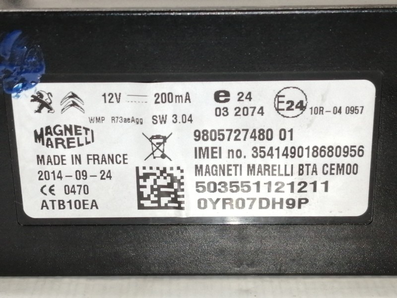 Recambio de modulo electronico para citroën c4 grand picasso seduction referencia OEM IAM 980572748001  