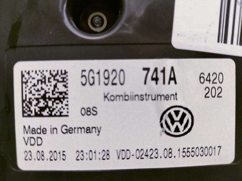 Recambio de cuadro instrumentos para volkswagen golf vii lim. (5g1) advance bluemotion referencia OEM IAM 5G1920741A A2C94774700