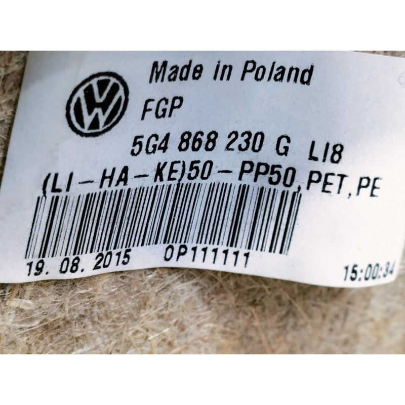 Recambio de guarnecido puerta delantera derecha para volkswagen golf vii lim. (5g1) advance bluemotion referencia OEM IAM 5G4868