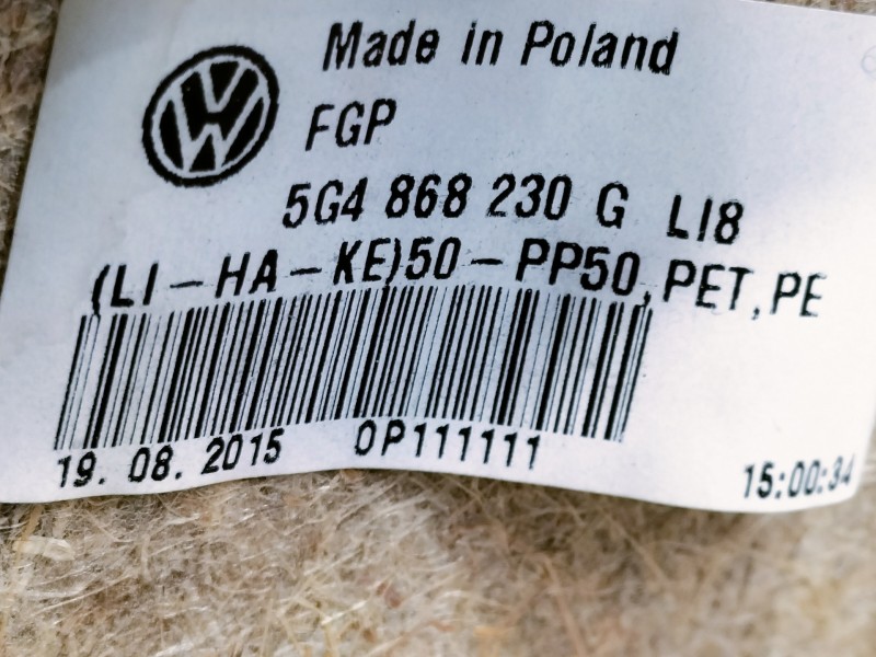 Recambio de guarnecido puerta delantera derecha para volkswagen golf vii lim. (5g1) advance bluemotion referencia OEM IAM 5G4868