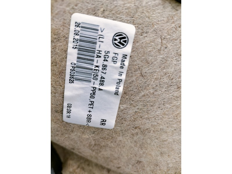 Recambio de guarnecido puerta trasera derecha para volkswagen golf vii lim. (5g1) advance bluemotion referencia OEM IAM 5G486748