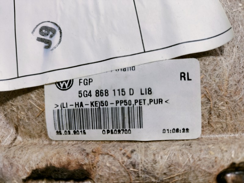 Recambio de guarnecido puerta trasera izquierda para volkswagen golf vii lim. (5g1) advance bluemotion referencia OEM IAM 5G4868