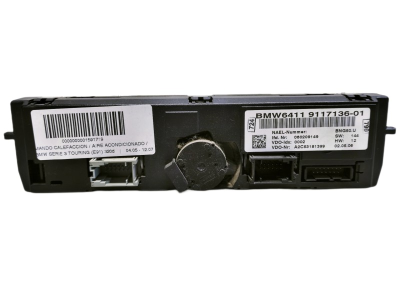 Recambio de mando calefaccion / aire acondicionado para bmw serie 3 touring (e91) 320d referencia OEM IAM 6411911713601 64119199