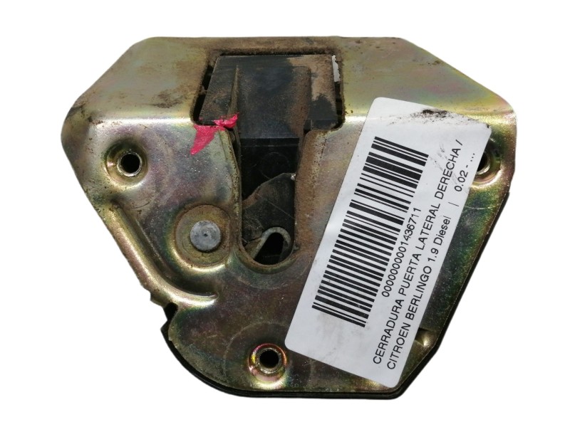 Recambio de cerradura puerta lateral derecha para citroën berlingo 1.9 diesel referencia OEM IAM 323302  