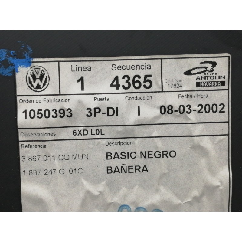 Recambio de guarnecido puerta delantera izquierda para volkswagen polo (9n1) conceptline referencia OEM IAM 6Q3867011 1050393 18