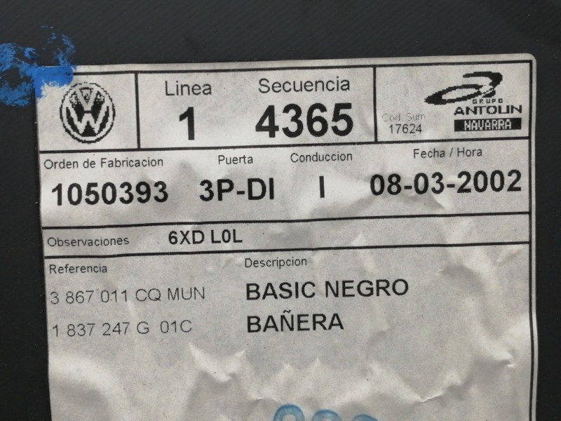 Recambio de guarnecido puerta delantera izquierda para volkswagen polo (9n1) conceptline referencia OEM IAM 6Q3867011 1050393 18
