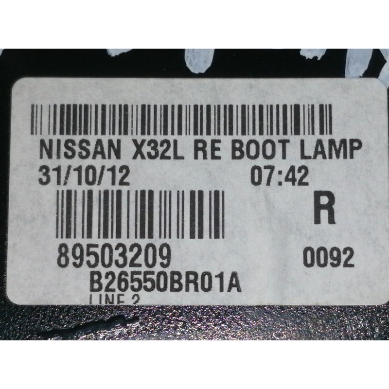 Recambio de piloto trasero derecho interior para nissan qashqai (j10) acenta referencia OEM IAM 89503209 B26550BR01A 