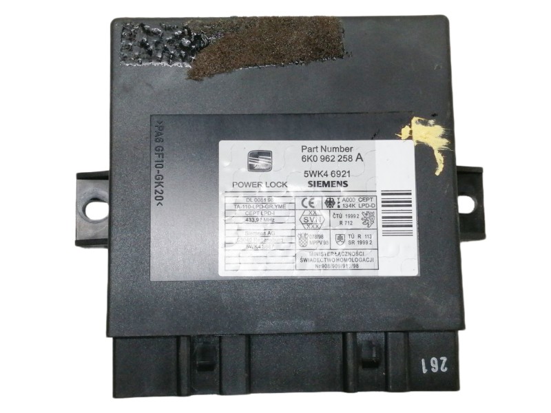 Recambio de centralita cierre para seat ibiza (6k1) select referencia OEM IAM 6K0962258A 5WK46921 DL008198 5WK48687 