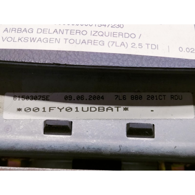 Recambio de airbag delantero izquierdo para volkswagen touareg (7la) 2.5 tdi referencia OEM IAM 7L6880201CT  