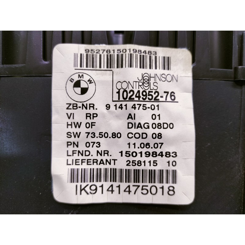Recambio de cuadro instrumentos para bmw serie 1 berlina (e81/e87) 118d referencia OEM IAM 102495276 IK9141475018 914147501