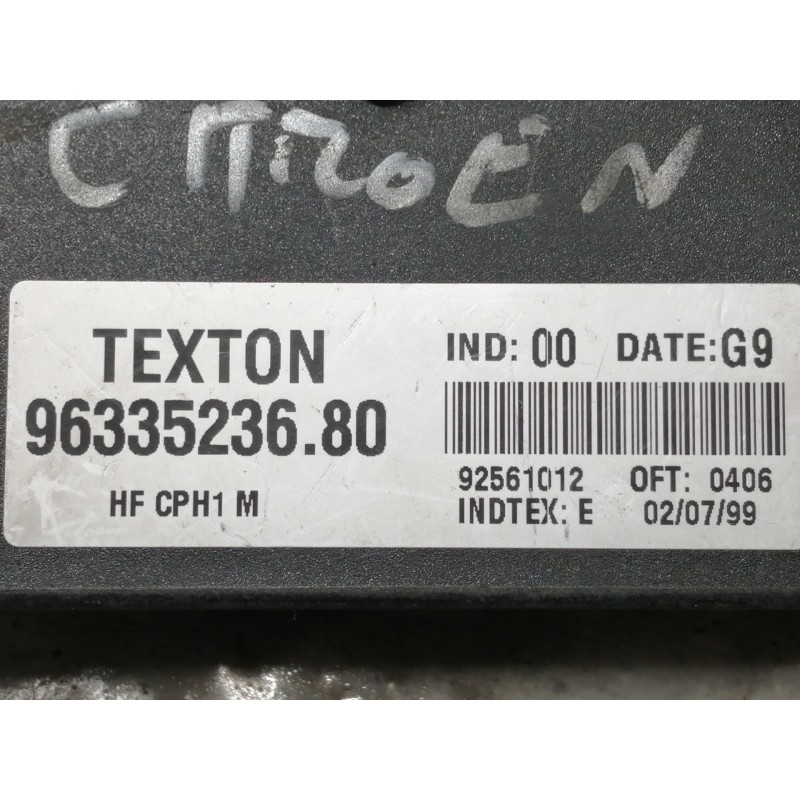 Recambio de centralita cierre para citroën xsara coupe 1.9 d premier referencia OEM IAM 9633523680 92561012 